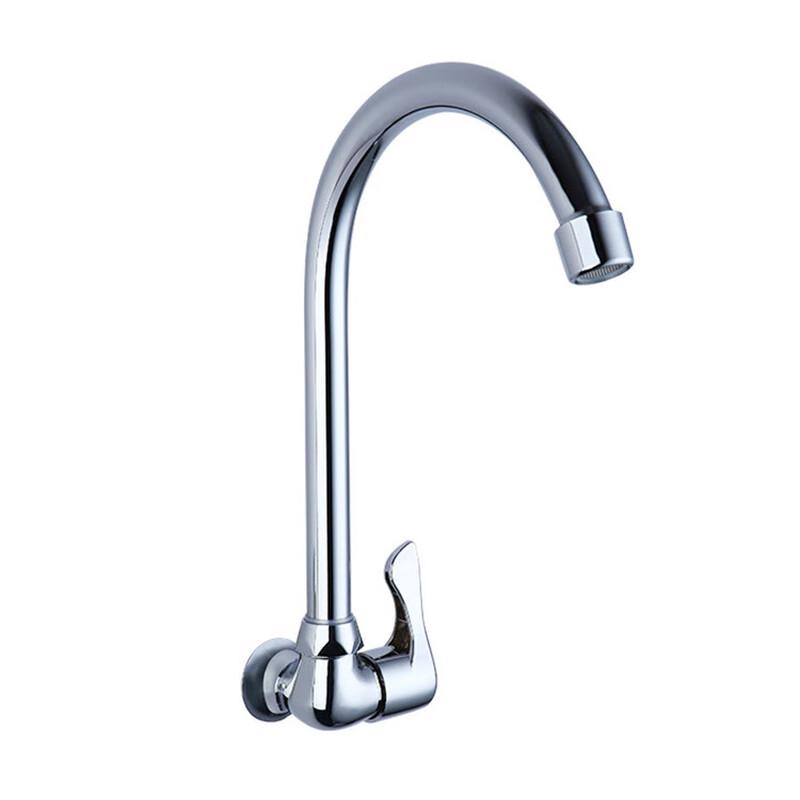 VEMUSE Brass Wall-Mounted Single Cold Swivel Faucet