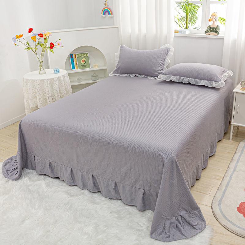 

Новая корейская версия в стиле инс, высококачественная, маленькая, свежая, из стиранного хлопка, сирсакер, простыня принцессы, девичье сердце, край в виде лепестков лотоса, покрывало 1.2m bed (1.8x2.3m bed sheet)