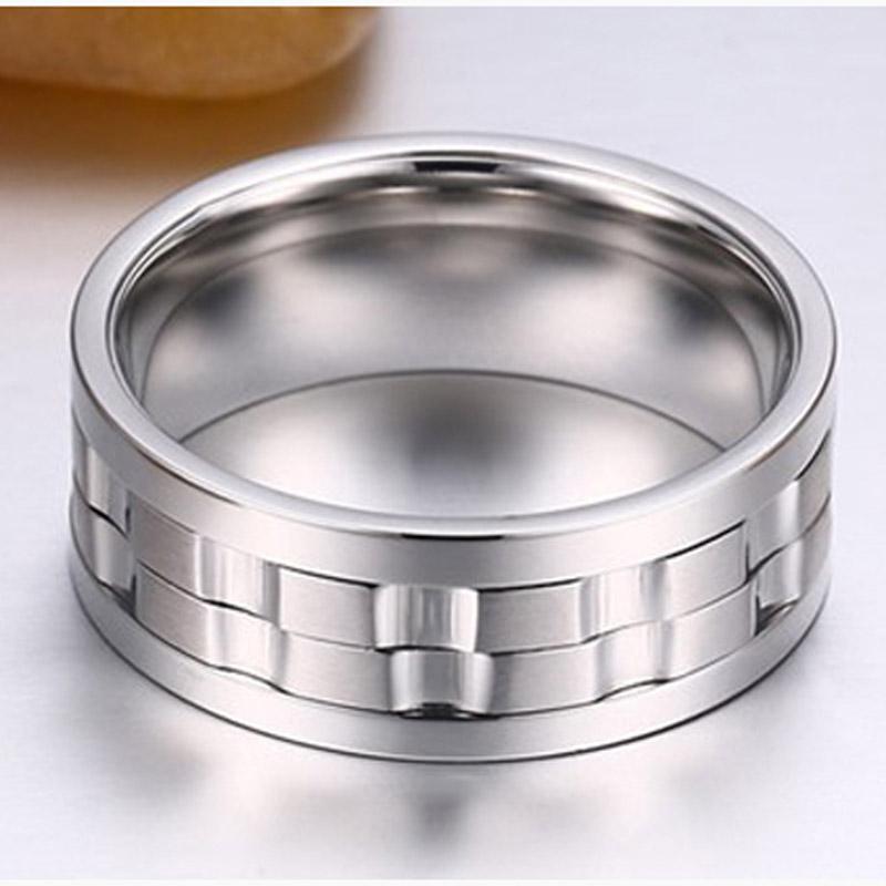 

Мужские вращающиеся кольца из титановой стали Мужское кольцо с личностью Кольцо с черепом из титановой стали 13 серебряный