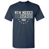 USA Flag Statehood New Mexico 1912 - America Founding State Pride T Shirt - Navy