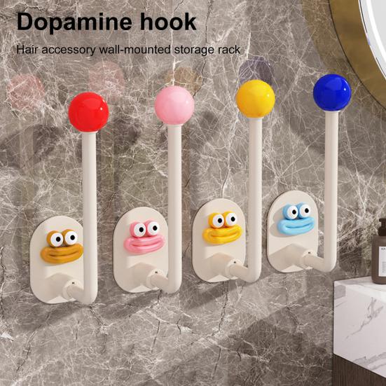 4Pcs Self Adhesive Wall Hooks Strong Load-bearing Creative Shape Easy to Install Punch Free Wall Mounted Clothes Key Towel Hangers