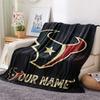 Custom Name Houston Texans Flannel Blanket, High quality Comfortable for All Seasons, Home Decor, Warmth and Comfort