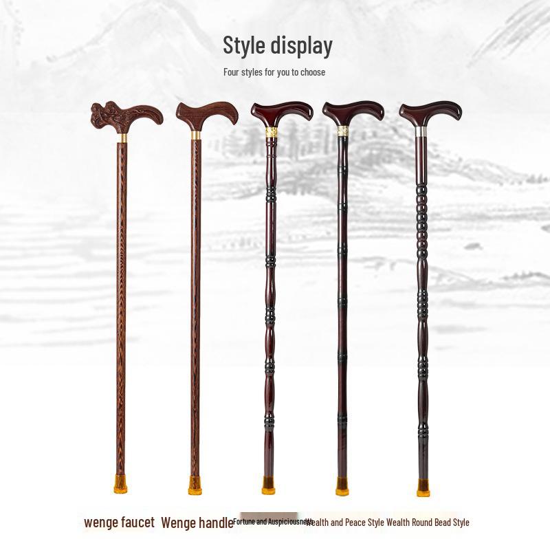 Älterer Drachenkopf Vierbeiniger Holzspazierstock, Rutschfeste & Leichte Krücke