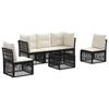 Garden Sofa Set 6 Pcs Black Poly Rattan
