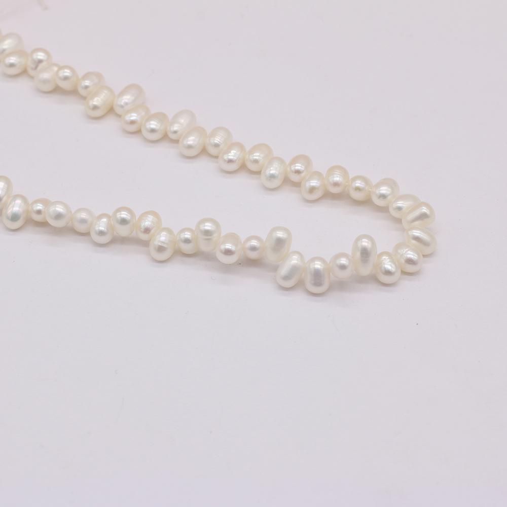 1String, Top Sided Drilled Hole Pearl 5-6mm, Fashion Women Natural Freshwater Pearl Beads for Jewelry Making DIY Crafts, Luxury Bulk Gifts 36cm
