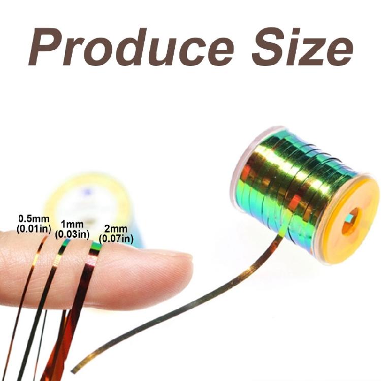 Double Side Color Flat Tinsel Metallic Mylars Fly Tying Materials Fly Tying Flat Peacocks Tinsel Spool Easy To Use