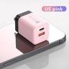 20W US Fast Wall Charger Dual PD USB Ports High Speed Charging for Smartphones Tablets Earbuds Small Digital Devices
