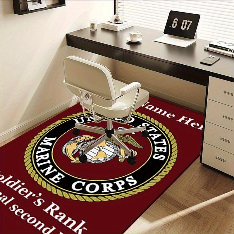 Office Carpet: Marine Corps Emblem Sofa Rug, Chair Protection Blanket