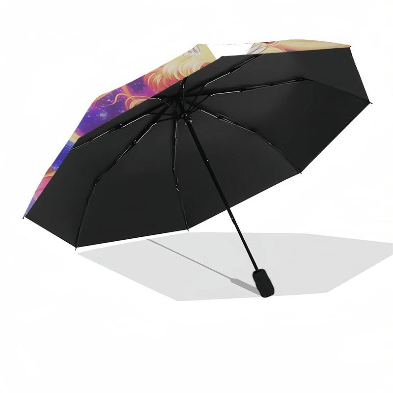 1pc Sailor Moon Automatic Folding Umbrella Portable 3-Fold Design with Iron Frame, Perfect for Outdoor Use, Festive Gifts, Travel, Daily Use, and Sail