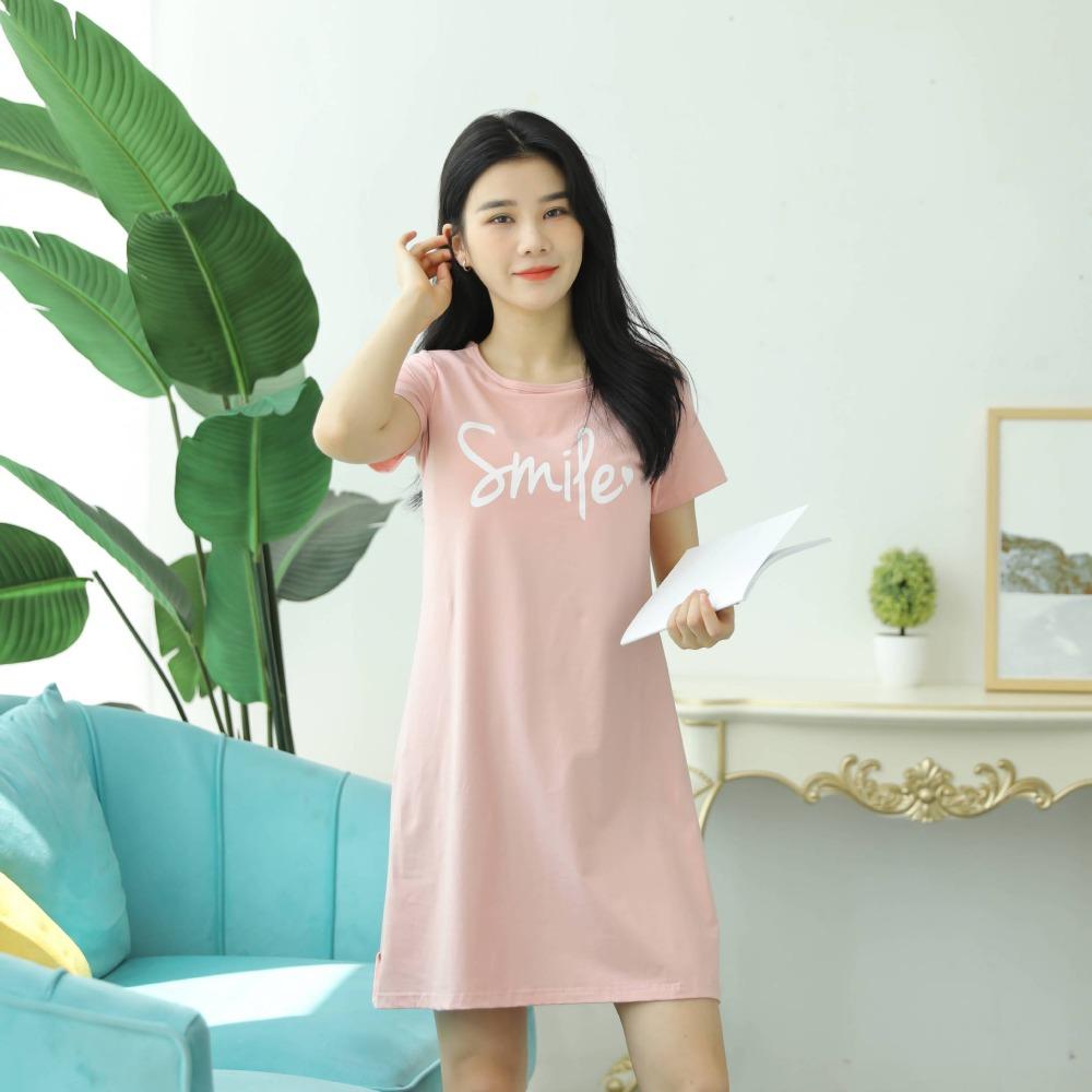 Casual Women Nightdress Short Sleeve Sleepwear Dresses Loose Fit Nightwear Home Clothes Nightie Loungewear Dresses