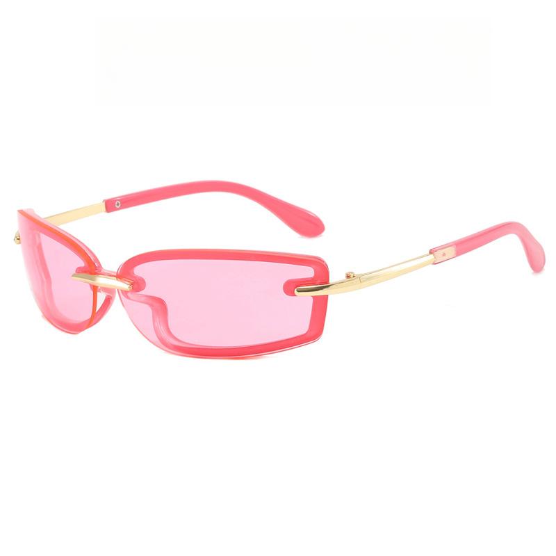 Frameless Square Spring and Summer Bright Fashion Women's Sunglasses Are Suitable for Daily Vacation Beach Accessories