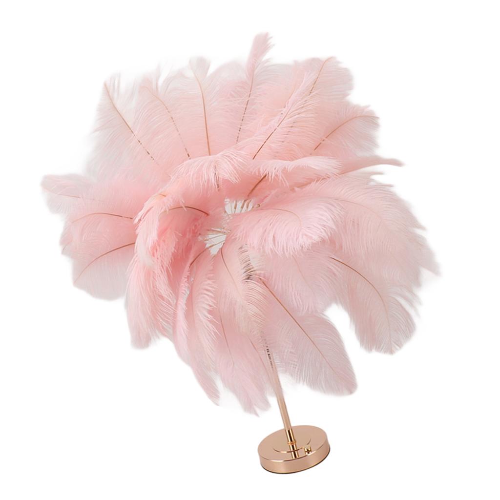Ostrich Feather Table Lamp Rechargeable Modern Romantic Decoration Lamp Bedroom Bedside Lamp for Home Decoration