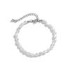 New Fashion Oval Imitation Pearl Chain Bracelet Necklace Men Women Handmade Classic Chain Beads Bracelet for Men Jewelry Set