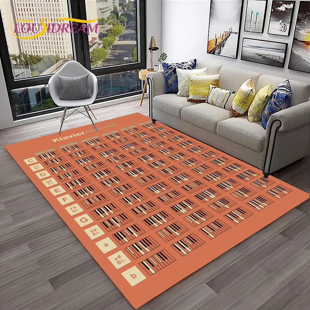 Music Basic Guitar Chord Theory Chart Piano Carpet Rug for Home Living Room Bedroom Sofa Doormat Decor,Kid Area Rug Non-slip Mat