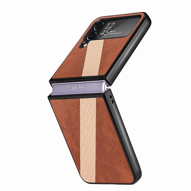 Ультратонкий матовый кожаный чехол для Samsung Galaxy Z Flip4 5g Flip 4 Zflip4 с защитой — фото 10
