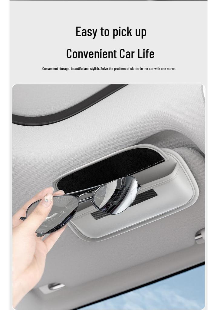 Multi-Functional Car Sun Visor Organizer: Glasses Case, Card Holder, Ticket Clip