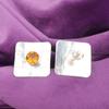 Round November Citrine Stone 925 Silver Wife Gift Stud Post Birthday Earrings EE-146-20