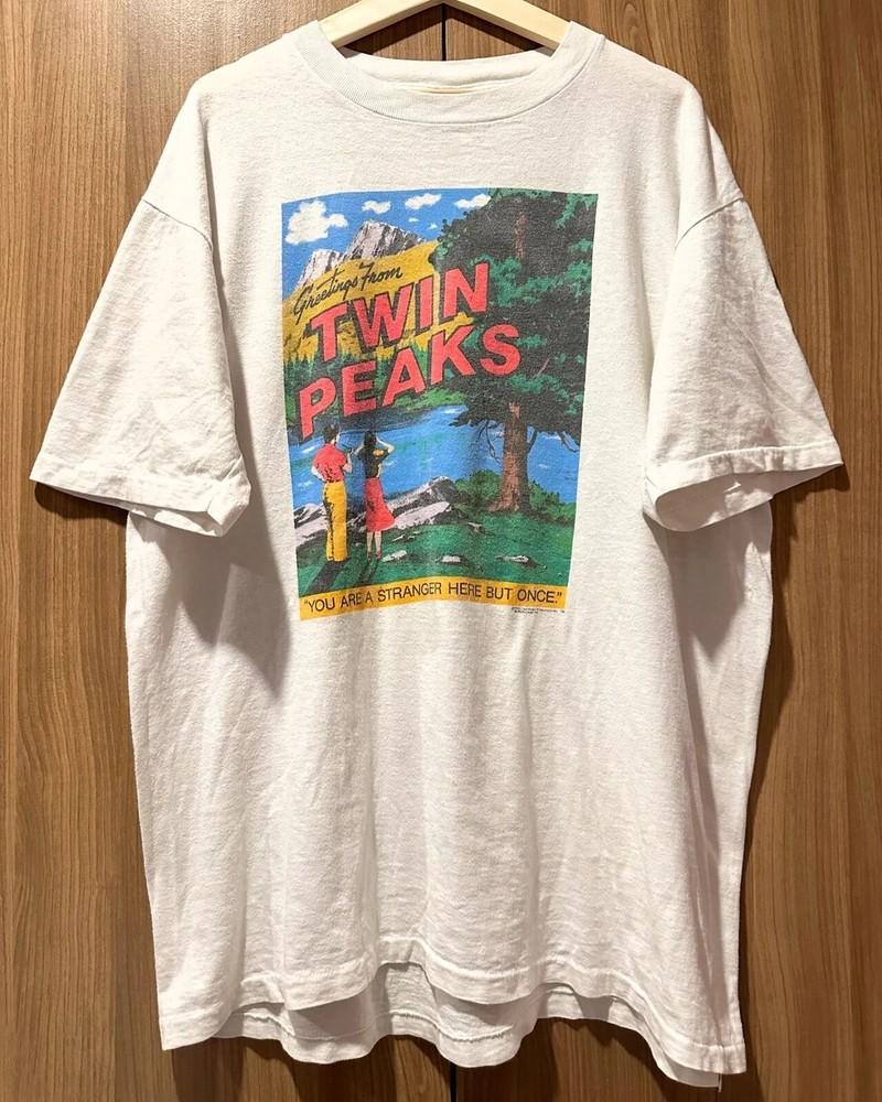 

Твин Пикс 90-х Графическая белая футболка с коротким рукавом Унисекс Репринт L