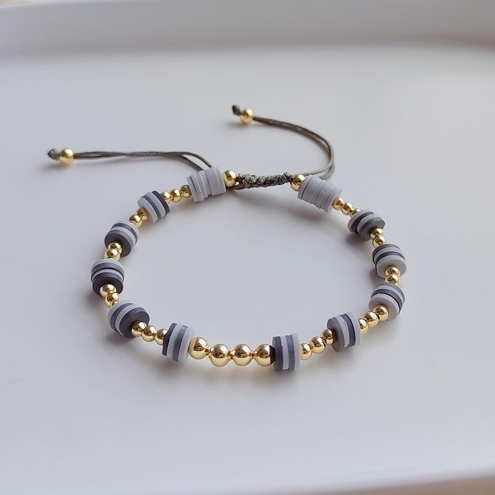 European and American Multi-Layer Crystal Beaded Bracelet for Women – Fashionable Polymer Clay Design