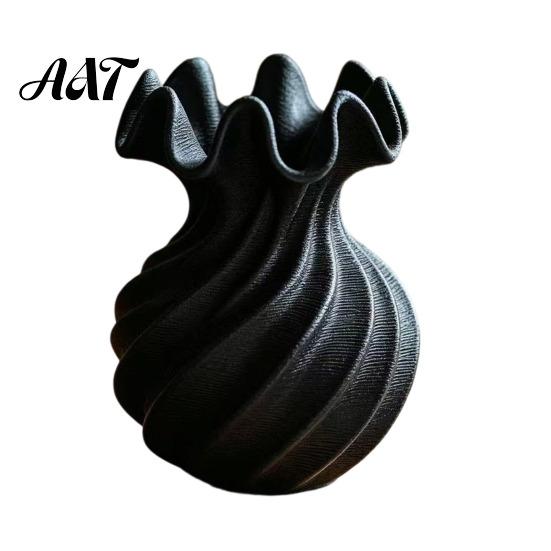 Elegante Schlafzimmer-Tischdekoration 3D-gedruckte spiralförmige Wellen-Vase, Minimalistischer Blumenhalter, Dekorative Vase für frische Blumen oder Trockenblumen,