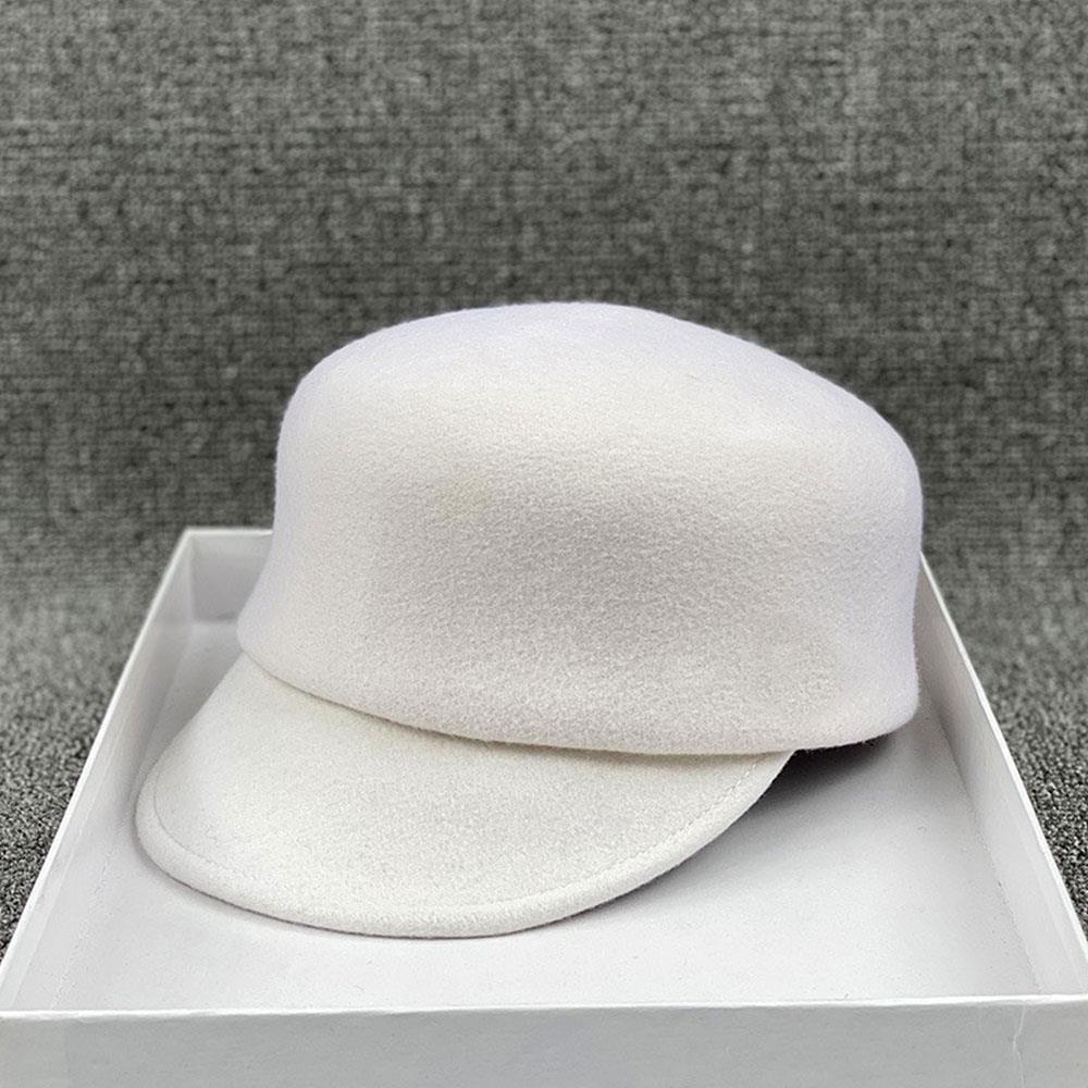 Winter Elegent Women Wool Beret Hat Vintage British Solid Color Painter Hat Soft Warm Outdoor Coldproof Ski Hike Knights Hat