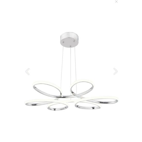 Flora Chrome Modern Pendant Lamp White Light Living Room Kitchen Room Hall Led Chandelier