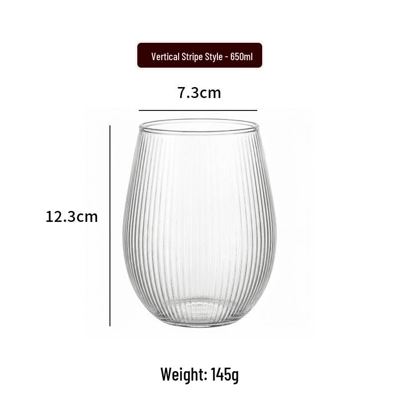 Stylish High Borosilicate Glass Slanted Stripe Cup: Heat Resistant for Cocktails, Coffee, and Cold Drinks