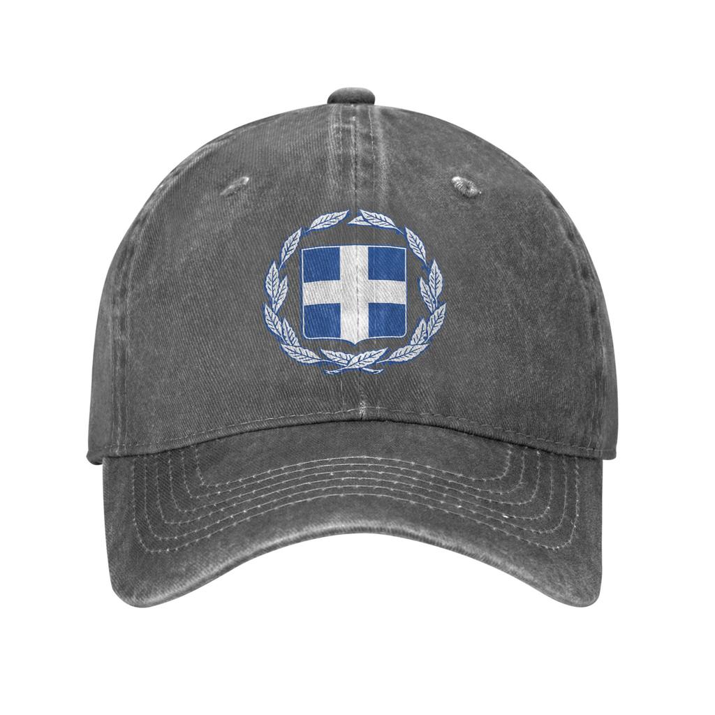 Coat of Arms of Greece Casual Baseball Cap Summer Trucker Hat Sun-Proof Outdoor Gym Snapback Cap Couple Women Y2k Baseball Caps