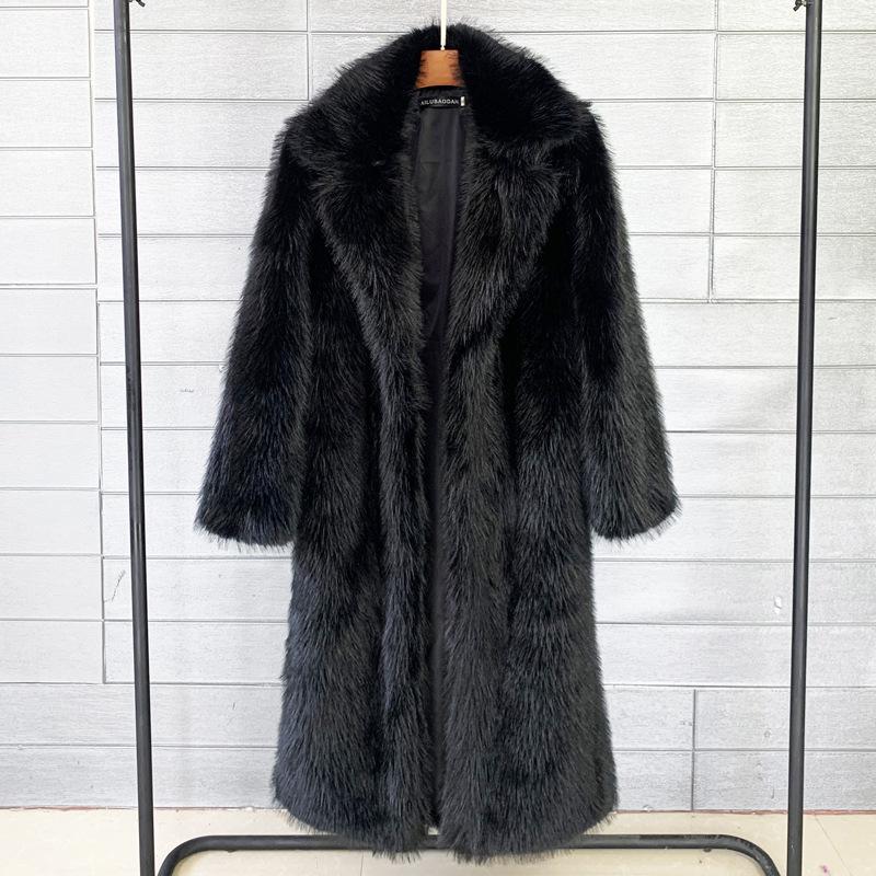 Toka imitation fox fur imitation fur fox fur long knee suit collar fur coat coat