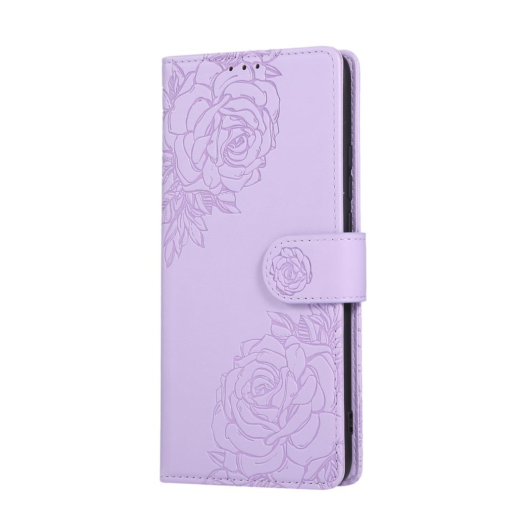 For Realme C21Y/C25Y Etui Roseblomst PU Lær Lommebok Telefondeksel med 3 Kortspor