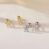 926 Sterling Silver Korean Temperament Zircon Flower Mini Stud Earrings for Women Exquisite Simple Jewelry Accessories