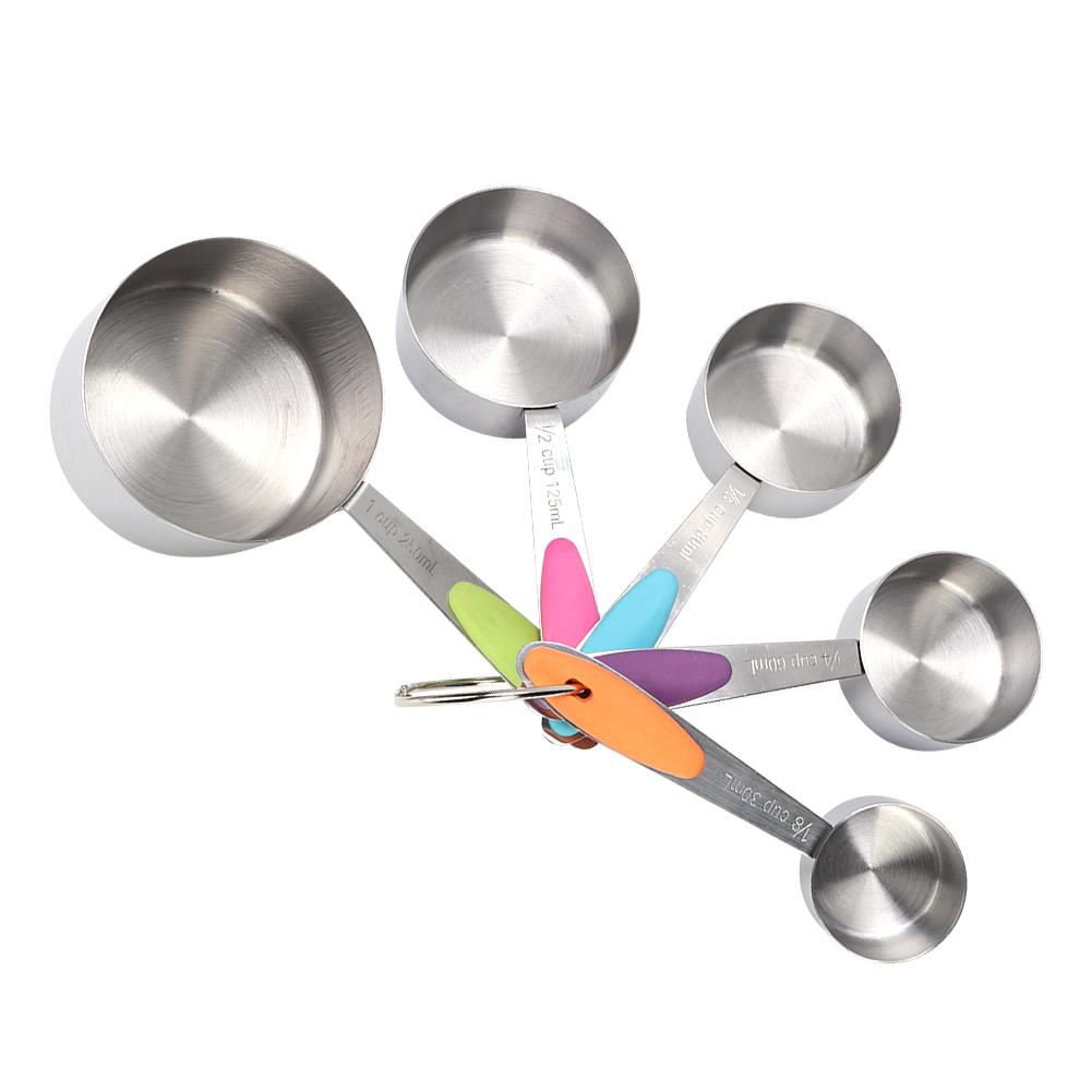 5 Stück Edelstahl Wärmeisolierung Messbecher Set Küche Kochen Backwerkzeug5 Stück