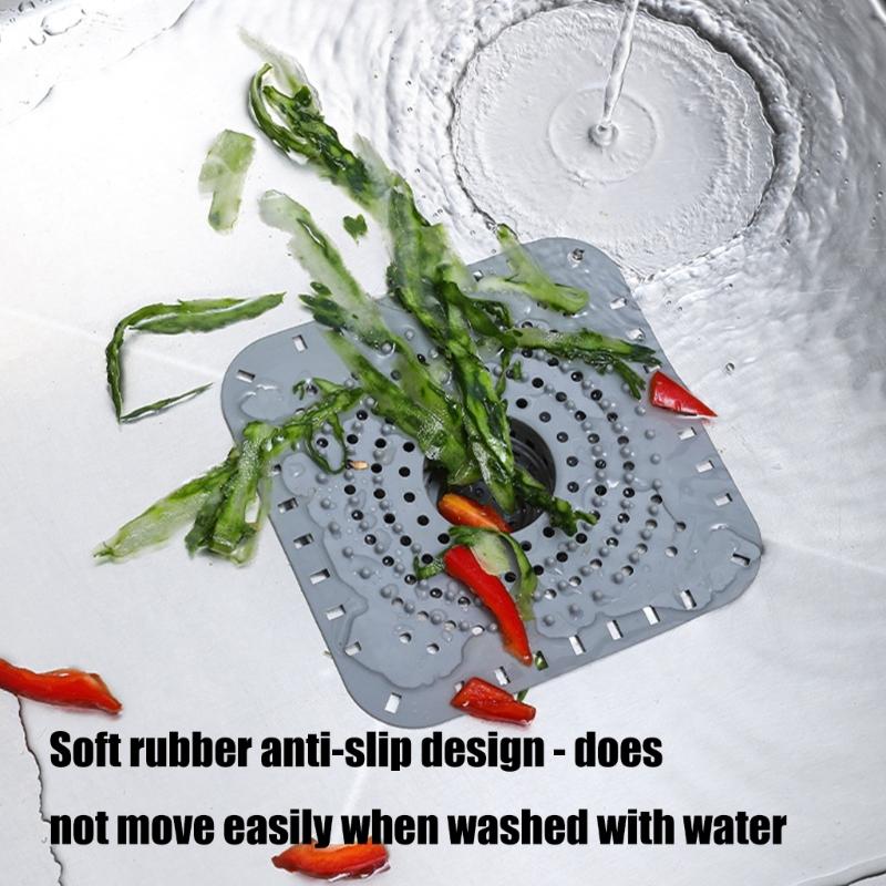 Silicone Sink Strainer Hair Catcher Clog Without Design Flexible Drain Cover Easy To Clean Strong Guards For Shower Bathtubs