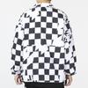 adidas Neo U Vbe Rev Jkt Plaid Print Logo Button Down Long Sleeve Flip Collar Jacket Unisex Jackets Black White HU1111