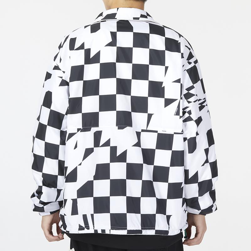 Adidas Neo U Vbe Rev Jkt клетчатая куртка с логотипом на пуговицах и длинным рукавом — фото 3