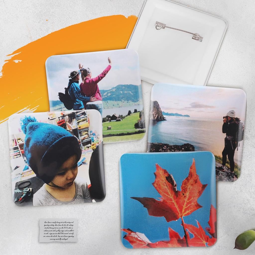 Square Badge Rotating Badge Includes 100 Badge Compact and DIY Badge Making School Entrance Gift Maker, Machine, Materials, Lightweight, Toy, Machine,