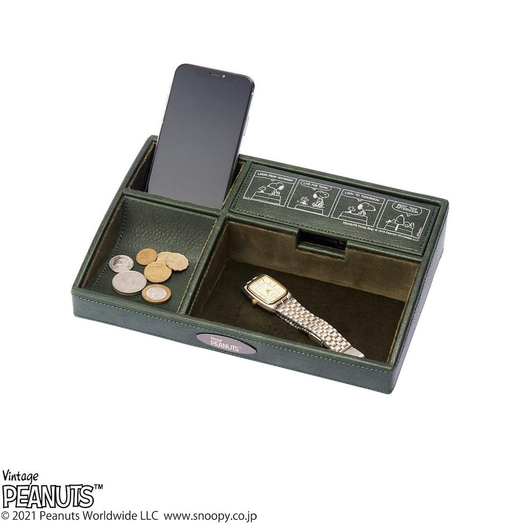 Chaya Sangyo Snoopy x x Bolsa de Viagem, Verde, 151-240540GR, "PEANUTS," L26.5 P17.5 A5.5cm