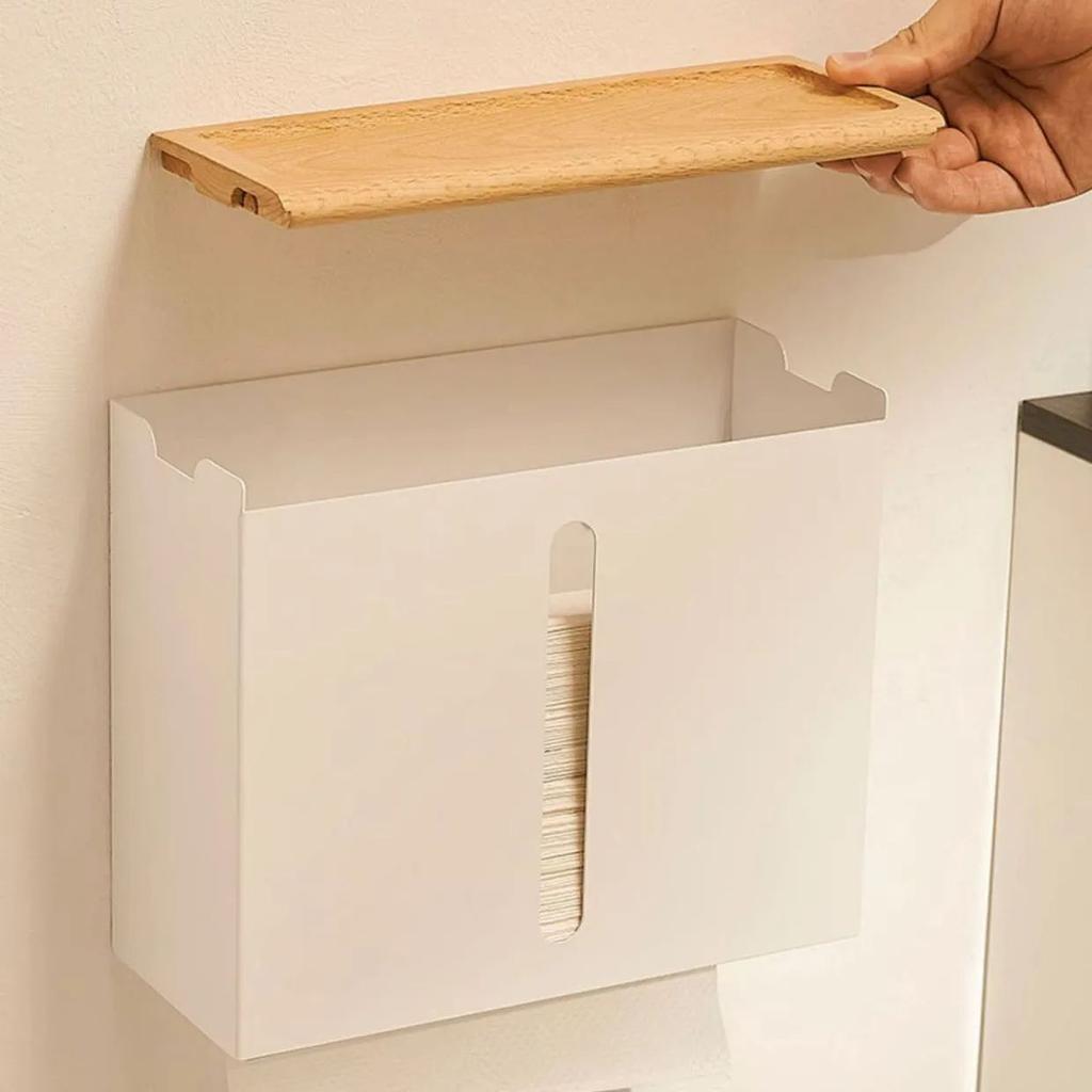 White/Black 304 Stainless Steel Toilet Paper Towel Holder Wall-mounted Toilet Paper Dispensing Box Bathroom Hotel Storage Box