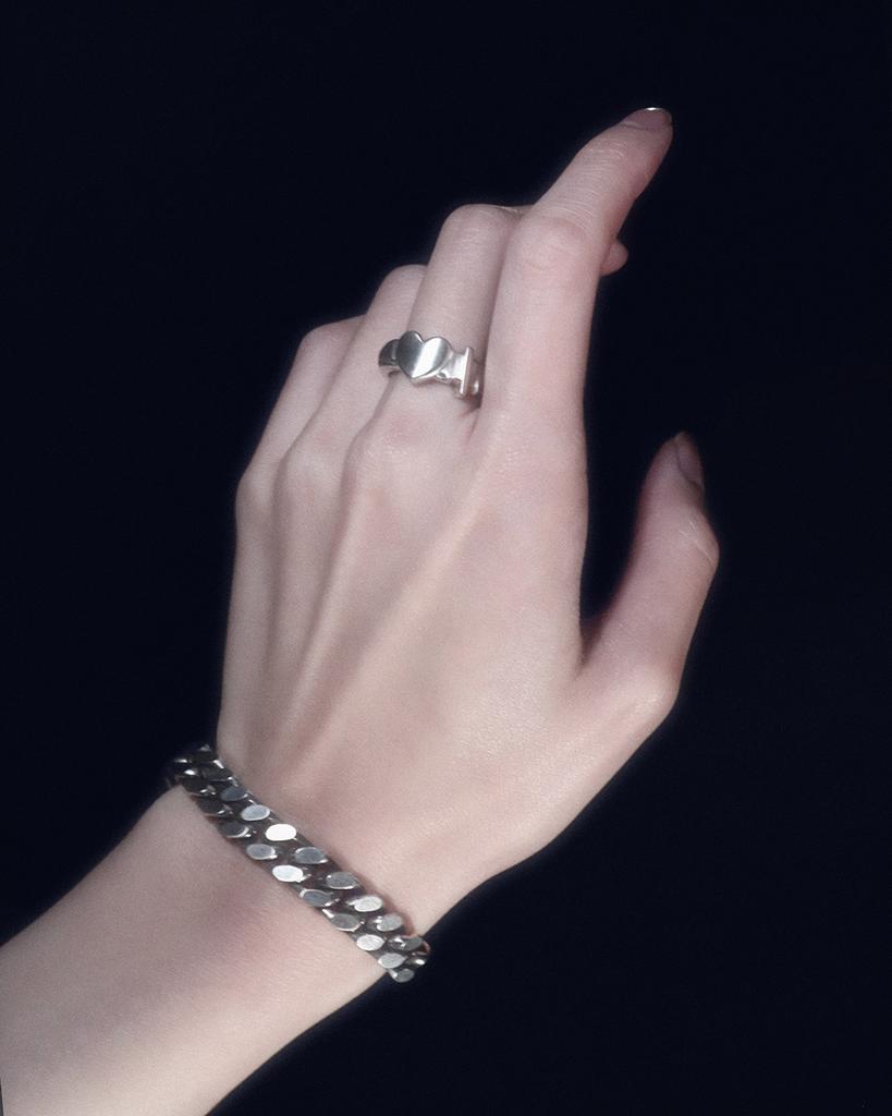 Indigo Midnight Pierced Heart Ring (Silver 925) (Type A)