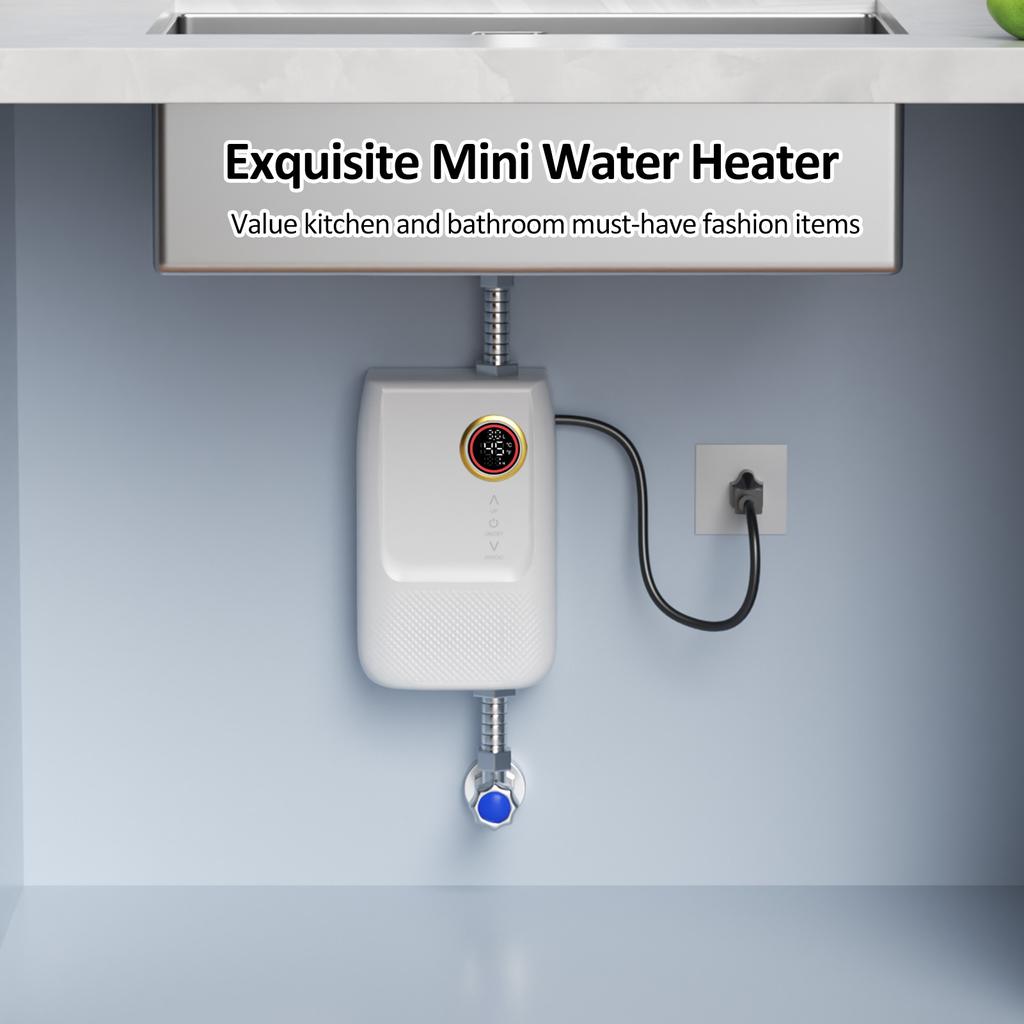 Mini Electric Instantaneous Water Heater 220V 5500W Universal Electric Water Heater with Digital Screen without Tank