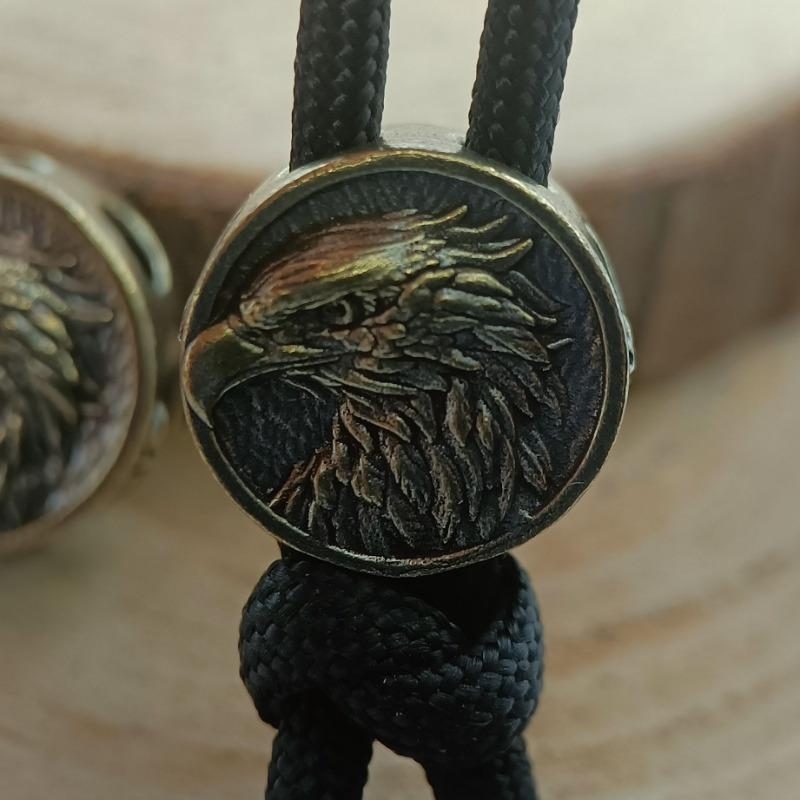 Relief Eagle Brass Knife Beads Punk Outdoor DIY Woven Lanyard Pendant Retro Umbrella Rope Bracelets Accessories