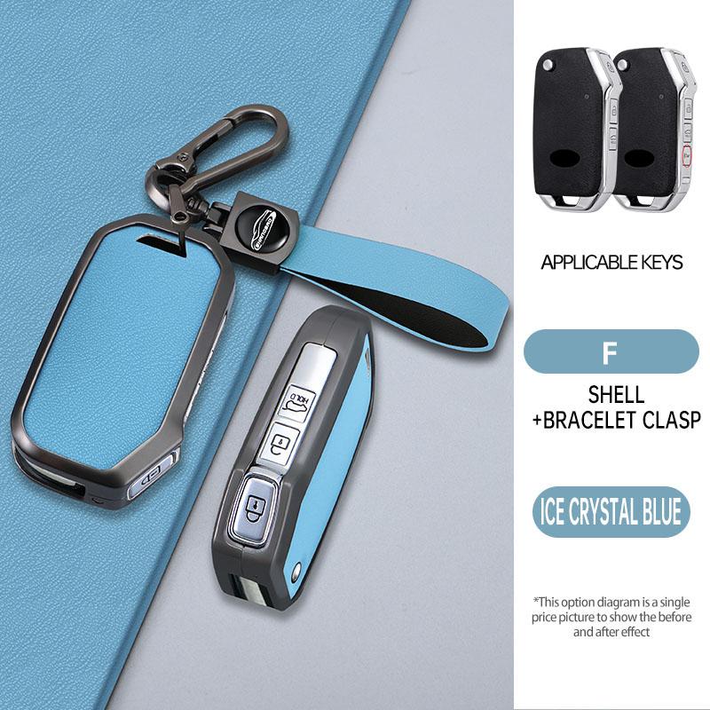 Zinc Alloy Leather Car Key Case Fob Cover For KIA Sportage R Stinger GT Sorento Ceed CD Cerato Forte SELTOS 2019 Accessories