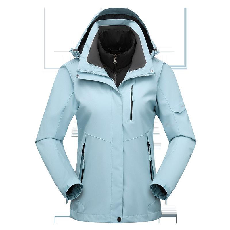 

Outdoor Autumn and Winter Feather Rong Liner Jacket Women s Three-in-one Detachable Waterproof Coat Warm Ski Suit 4XL