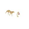 Gold Cheetah Ballet Dancing Girl Figurine Animal Sculpture Decorative Table Centerpiece Ballerina