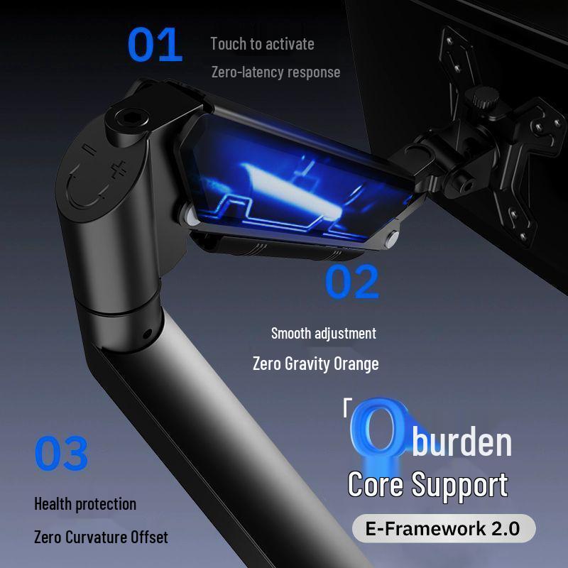 Pneumatic Monitor Stand with Rotating Arm and Adjustable Height