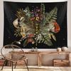 Boho Pilz Libelle Wandteppich für Schlafzimmer Ästhetisch Vintage Botanische Pflanzenkunst Wandbehänge für Studentenwohnheim