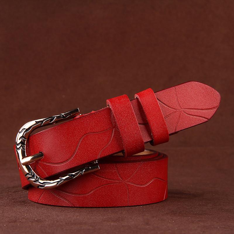 Pure Leather Female Belt With Simple Pin Closure For Work And Casual Outfits