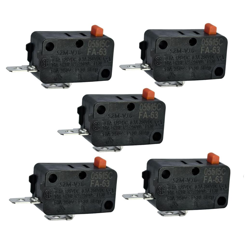 5Pcs SZM-V16-FA-63 Microwave Door Switch Fit for Samsung LG GE Starion SZM-V16-FD-63 SZM-V16-FA63 D3V-16G-25 D3V-16 28QBP0497 GSM-V1603A2 GSM-V0303A2
