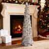 Decorated Christmas Tree 5Ft Retractable Home Decor Fake Christmas Tree With Installation Accessories For Indoor Outdoor Living