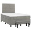 3137773 vidaXL Lit à sommier tapissier et matelas Gris clair 120x200cm Velours